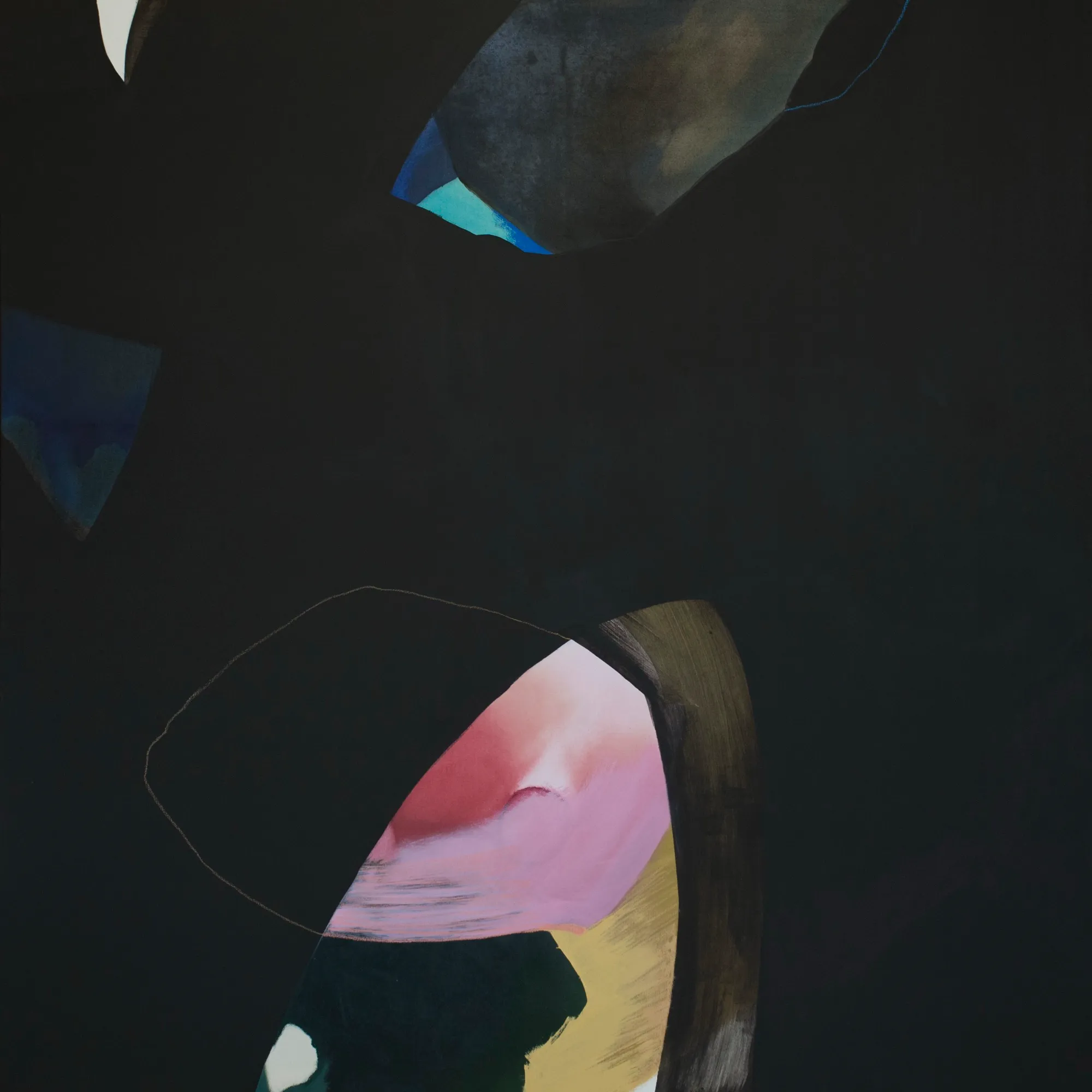 Bez tytułu, 2018, Akryl i olej na płótnie, 140 × 140 cm