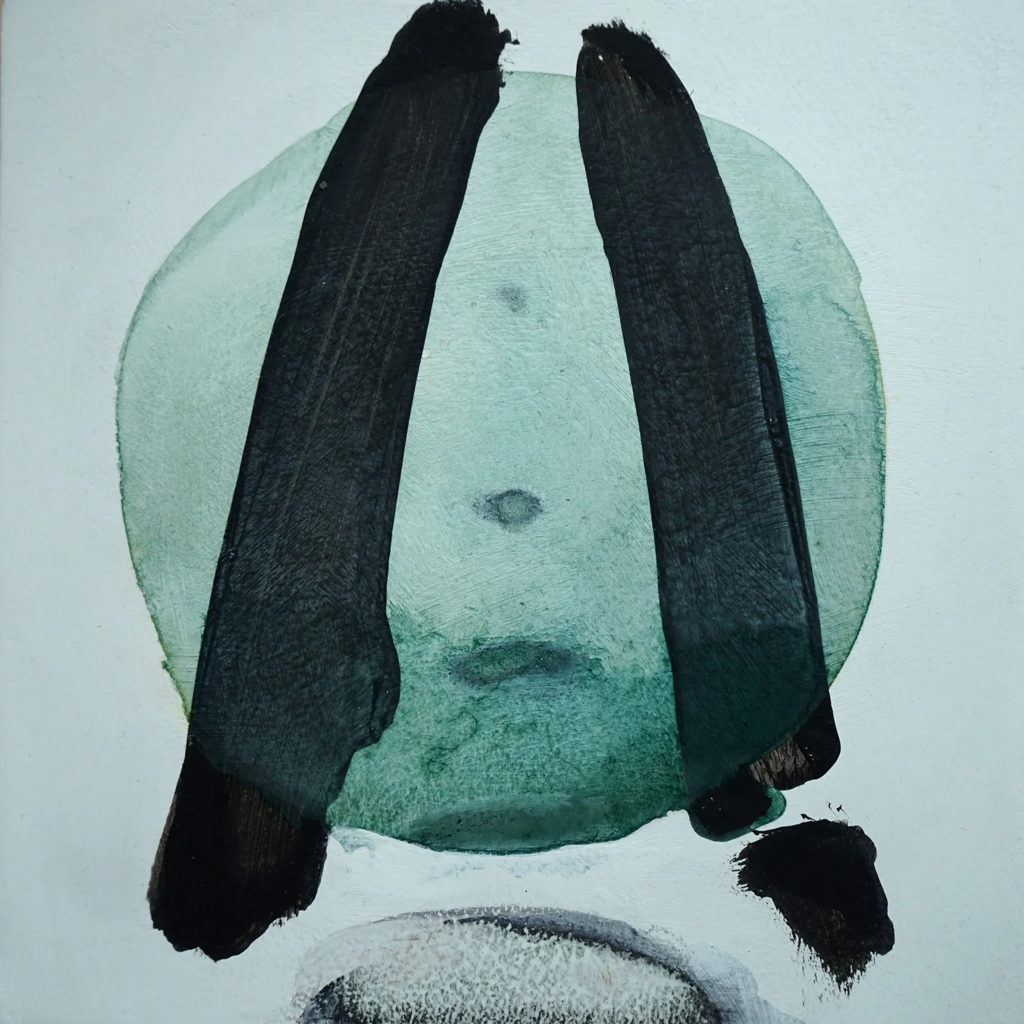 Szkic nr 4, 2018–2019, Akryl i olej na płycie, 19 × 19 cm